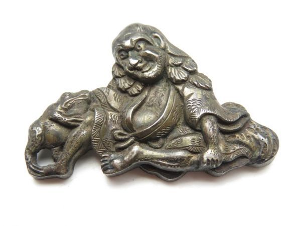 【2621】刀装具<検=刀・甲冑・兜・太刀・短刀>オリジナル 赤銅地金具 蝦蟇仙人(初品・買取品)拍卖