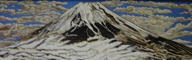 小松均、【白富士図】、希少な大判額装用画集より、美品、日本人画家、新品額装付、送料込み拍卖