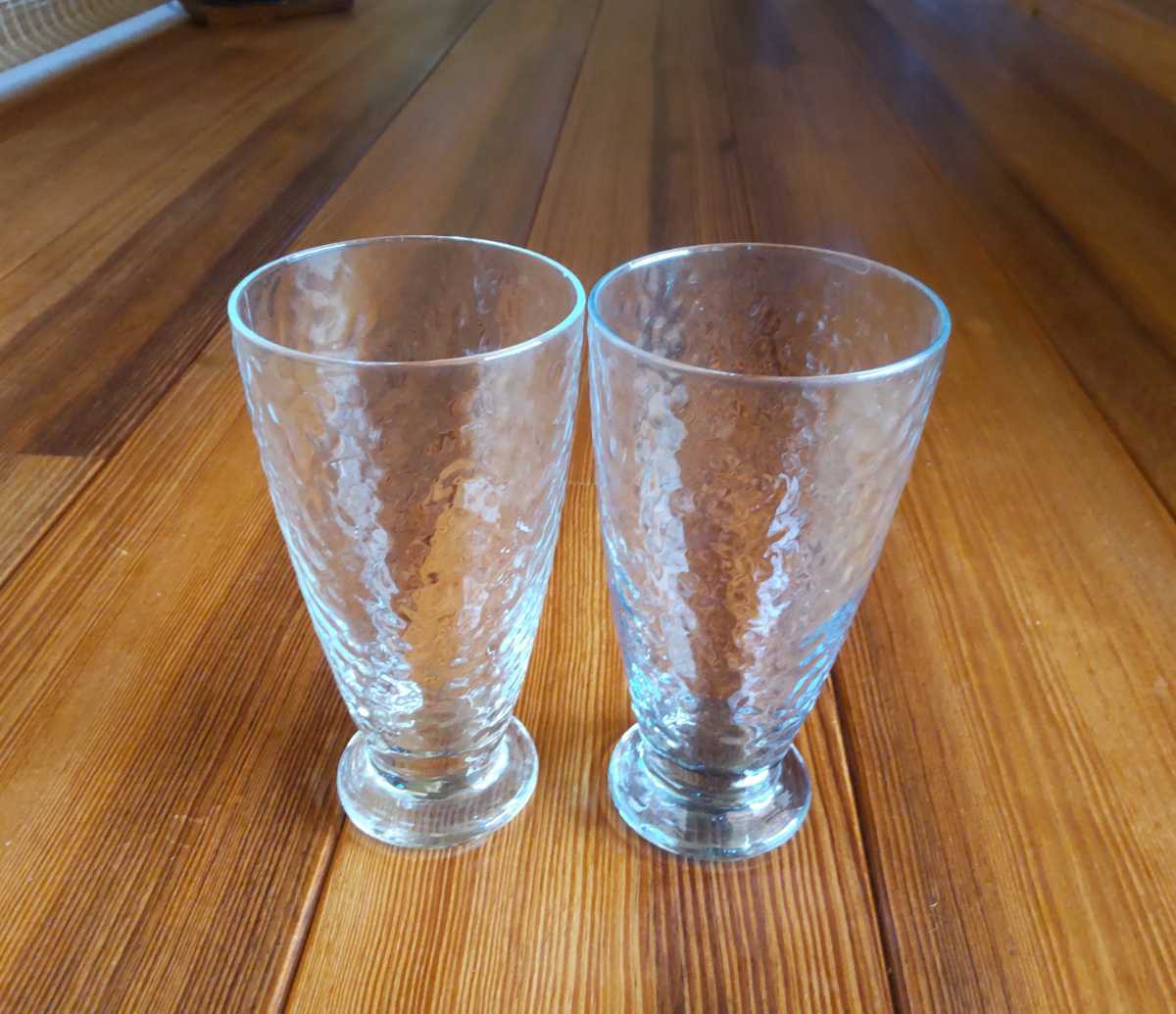 ★美品 ガラス製 円錐型 グラス コップ 2個★拍卖
