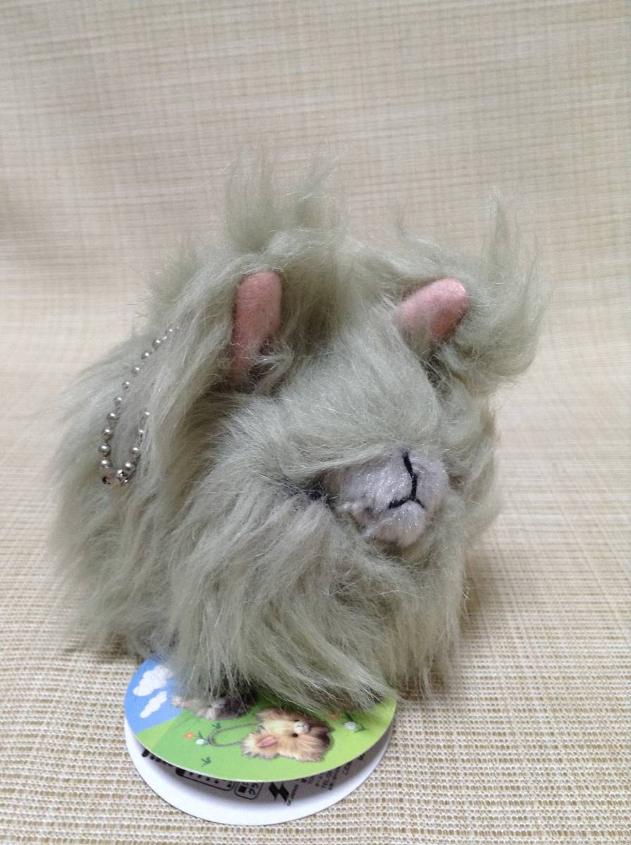 アンゴラうさぎ マスコット グレー ボールチェーン付き ぬいぐるみ 兎拍卖
