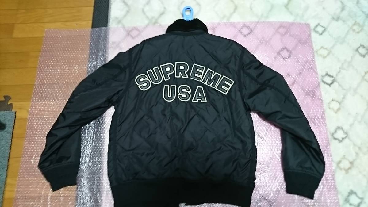 supreme quilted nylon tanker jacket シュプリーム タンカー ジャケット 黒拍卖