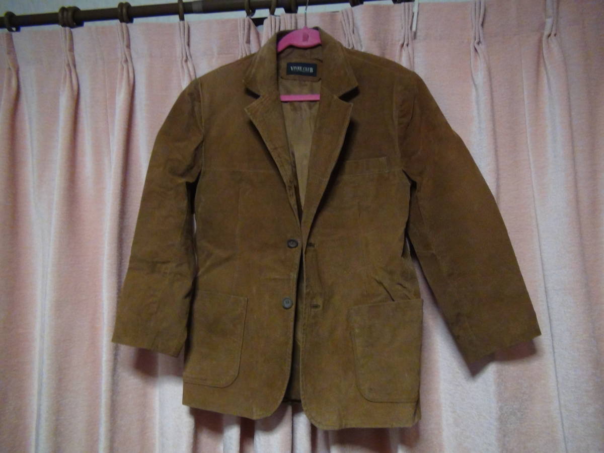 VIVRE CLUBビブレ クラブ 希少ブラウン レザー テーラード ジャケット(M) 本もの豚革 !。拍卖