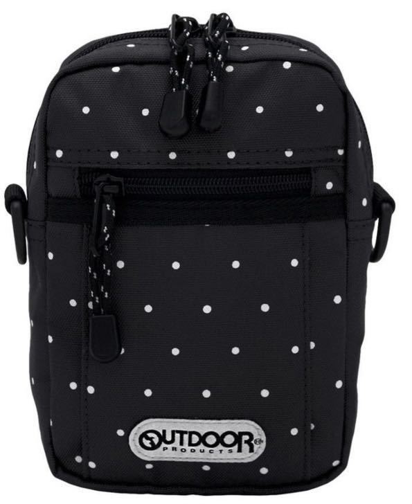 OUTDOORPRODUCTS アウトドアプロダクツ ショルダーバッグ ドット柄 スマホショルダー ブラック 黒色拍卖