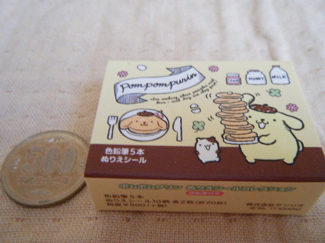 ポムポムプリン ぬりえシール&ミニ色鉛筆セット マッチ箱ケース入り SANRIO 完売・希少品 ラスト1個 新品未使用 希少 完売品拍卖