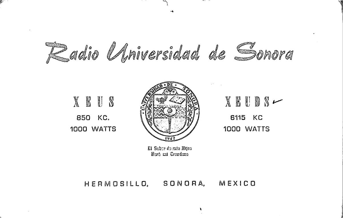即決★送料込★BCL★難局★入手困難★希少ベリカード★XEUDS★Radio Universidad Sonora★中米★メキシコ★1978年 拍卖