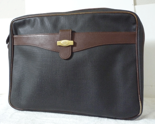 ダンヒル duhill グレー ブラウン PVC レザー 書類ケース ビジネスバッグ メンズ A4ファイル収納 ヴィンテージ拍卖