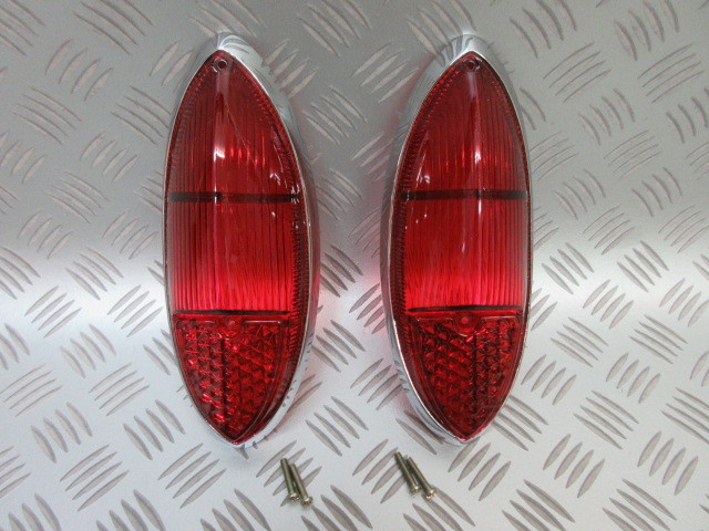 VW空冷 1960-1969 カルマンギア テールランプ レンズ Chromeトリム! pr NEW IAP 141945227D Tail Lamp Lens拍卖