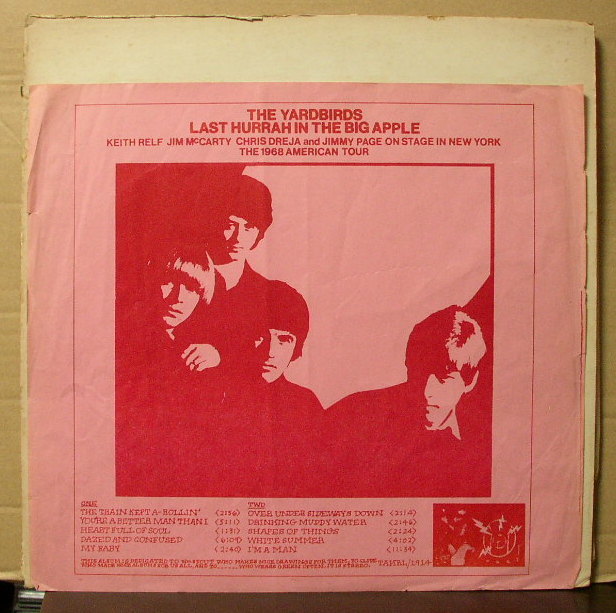 THE YARDBIRDS - LAST HURRAH IN THE BIG APPLE / JIMMY PAGE /中古LP!41056拍卖