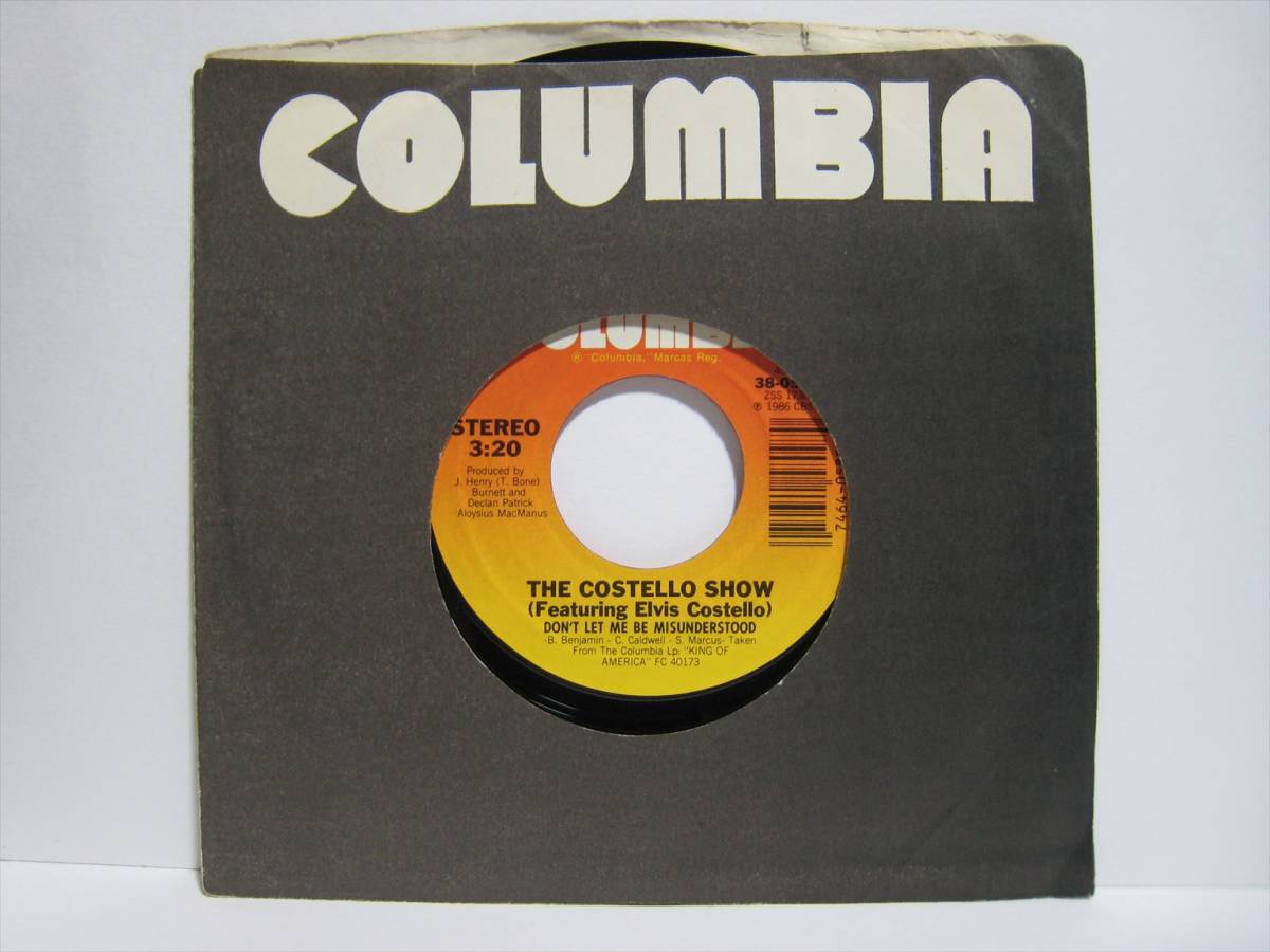 【7”】 THE COSTELLO SHOW (FEATURING ELVIS COSTELLO) / DON'T LET ME BE MISUNDERSTOOD US盤 コステロ・ショウ エルヴィス・コステロ拍卖