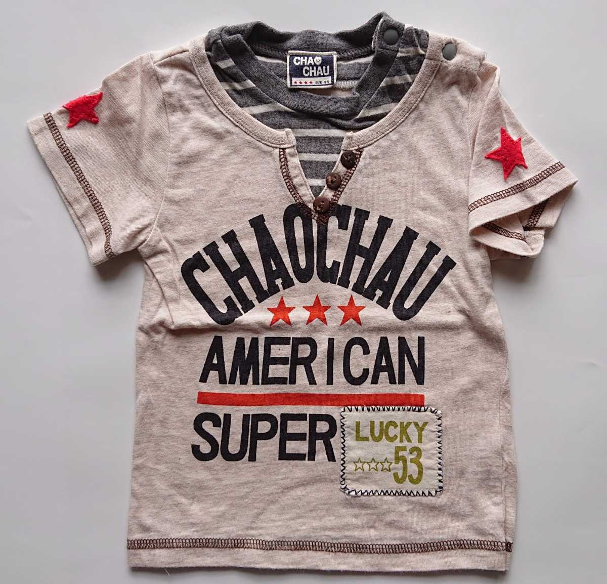 ★美品 CHAO CHAU 重ね着風 半袖Tシャツ 95拍卖