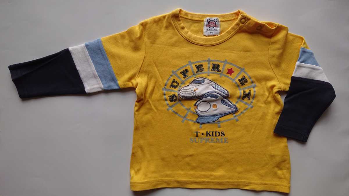 ★美品 TICK TACKLE チックタックル 長袖Tシャツ ロンT 新幹線柄 95拍卖