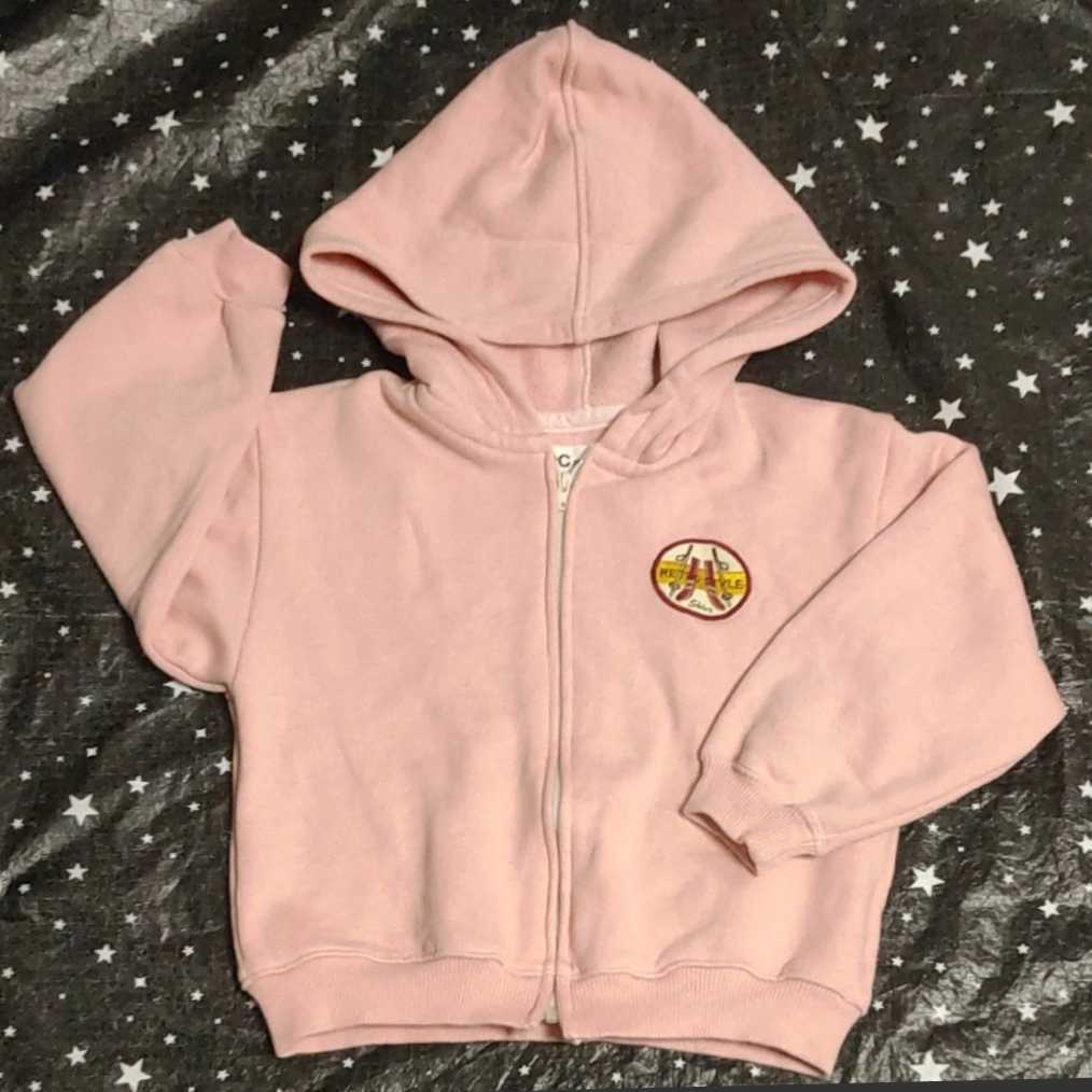 BEBE パーカー トレーナー 110 ピンク くすみカラー 裏起毛 未使用拍卖