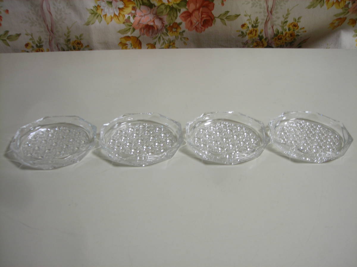 R4 01★コースター 4個セット 昭和レトロ 豆皿 硝子拍卖