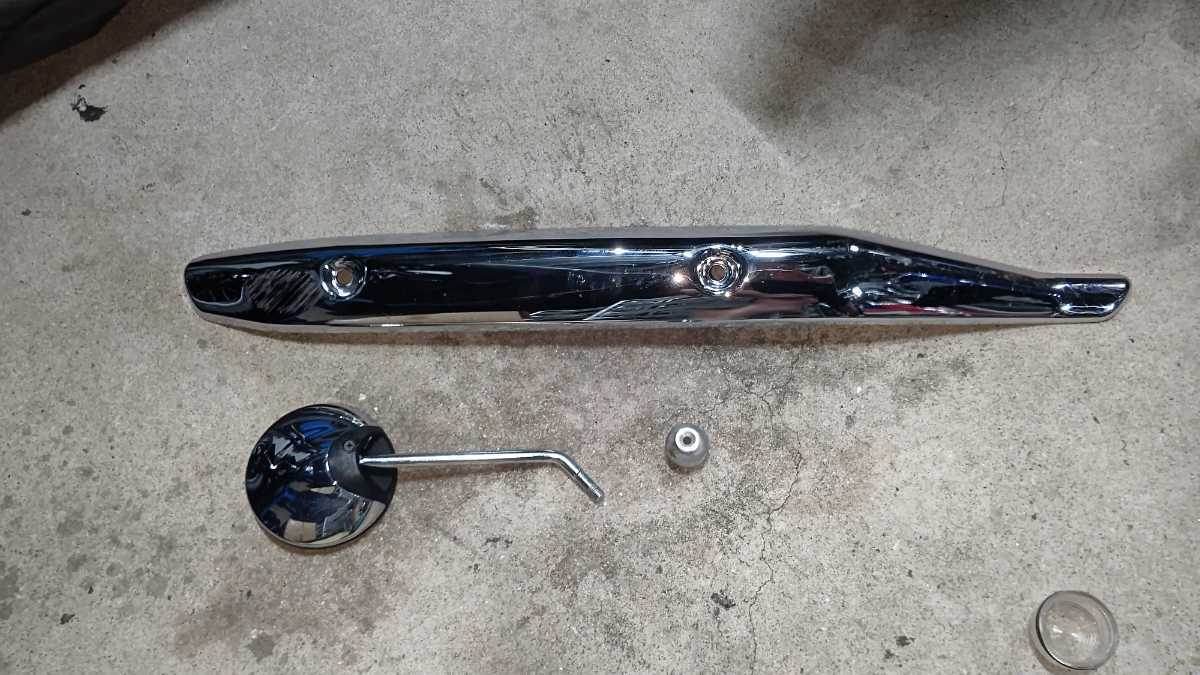 HONDA スーパーカブ C125 JA48 純正 サイド ミラー 右 R 排気 マフラー カバー ガード 遮熱板 プレート 遮熱 バーエンド ホンダ SUPER CUB 拍卖