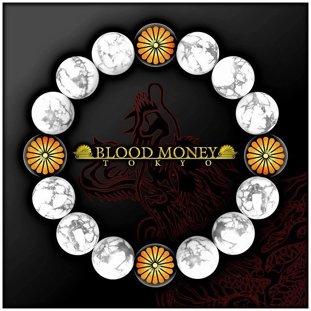 14mm 菊A ハウライト数珠ブレスレット 彫刻 メンズMen's 風水ホストヤクザ オラオラ系 悪羅悪羅系 ヤンキー 派手拍卖