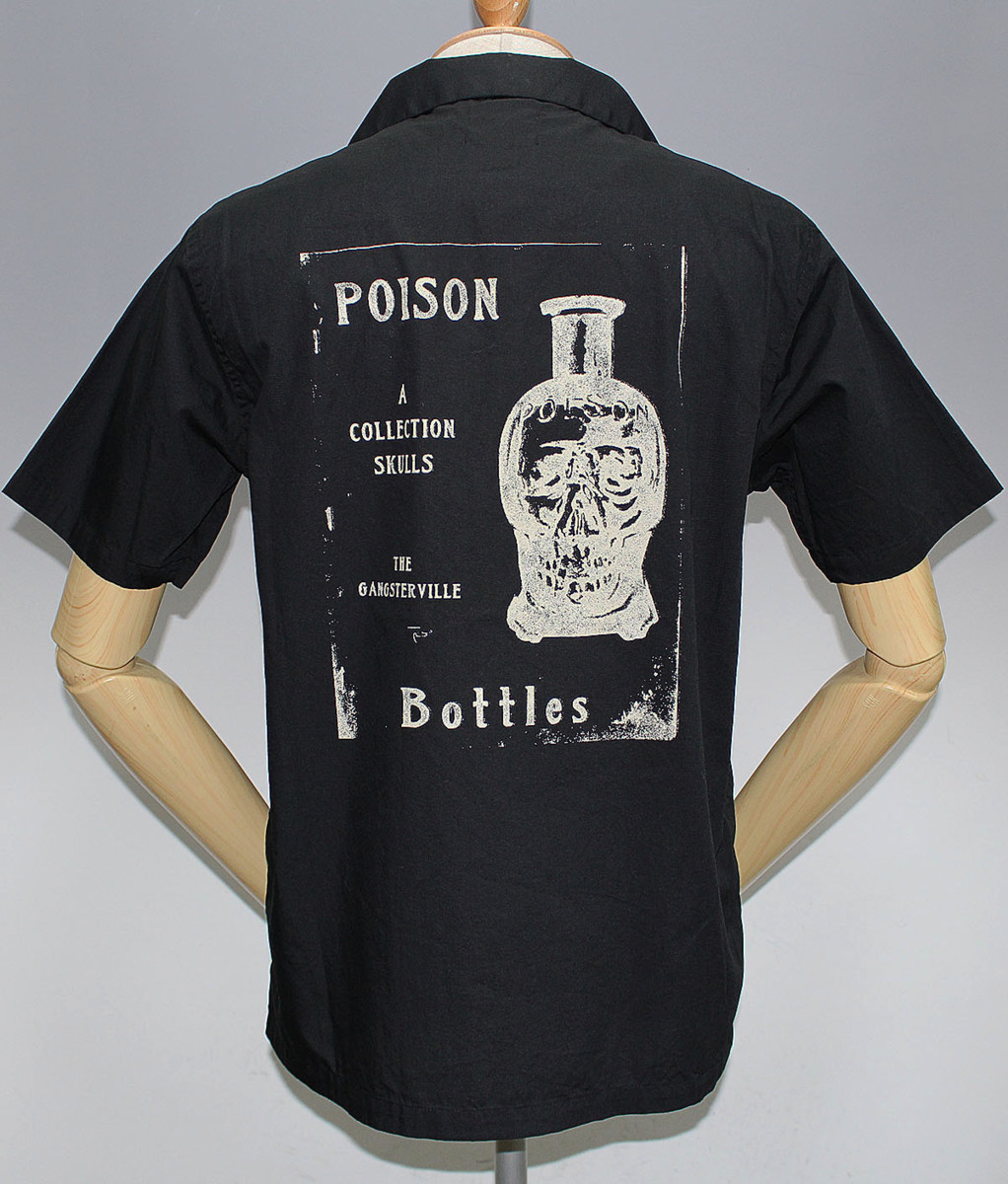 GANGSTERVILLE ギャングスタービル POISON - S/S SHIRTS 新品未使用 GSV-17-SS-35 ブラック size M / オープンシャツ / ポイズン拍卖