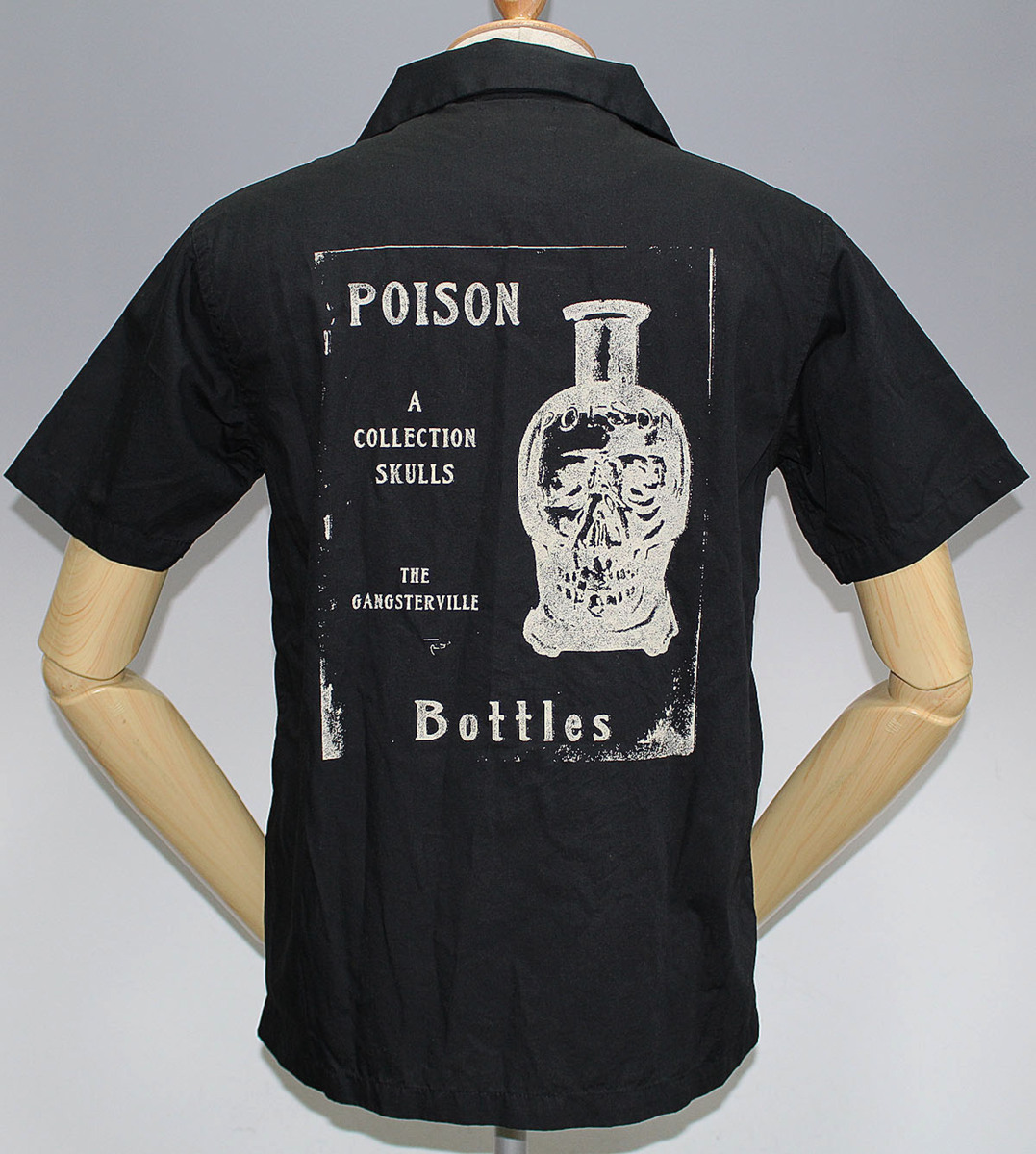 GANGSTERVILLE ギャングスタービル POISON - S/S SHIRTS 新品未使用 GSV-17-SS-35 ブラック size S / オープンシャツ / ポイズン拍卖