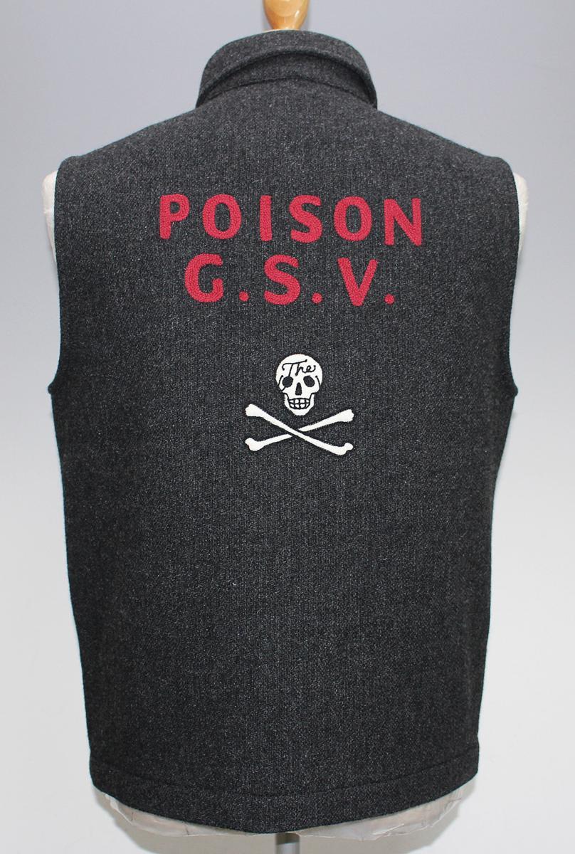 GANGSTERVILLE ギャングスタービル POISON MC - VEST / ポイズン モーターサイクルベスト GSV-16-AW-23 新品未使用 GRAY size M 拍卖