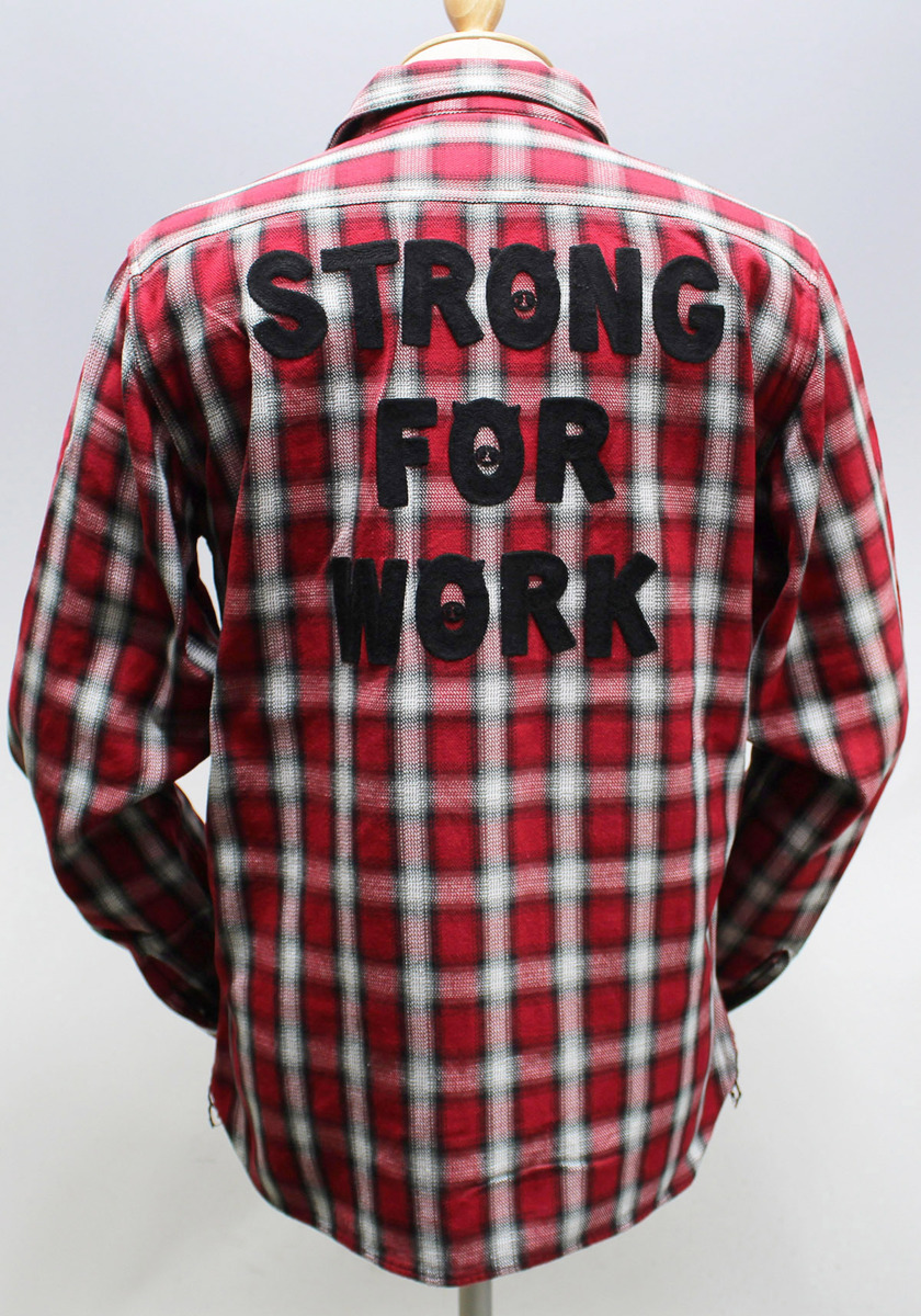 Studio D'artisan ステュディオダルチザン Lot 5441S オンブレーチェック 刺繍ワークシャツ “STRONG FOR WORK” 美品 size L拍卖