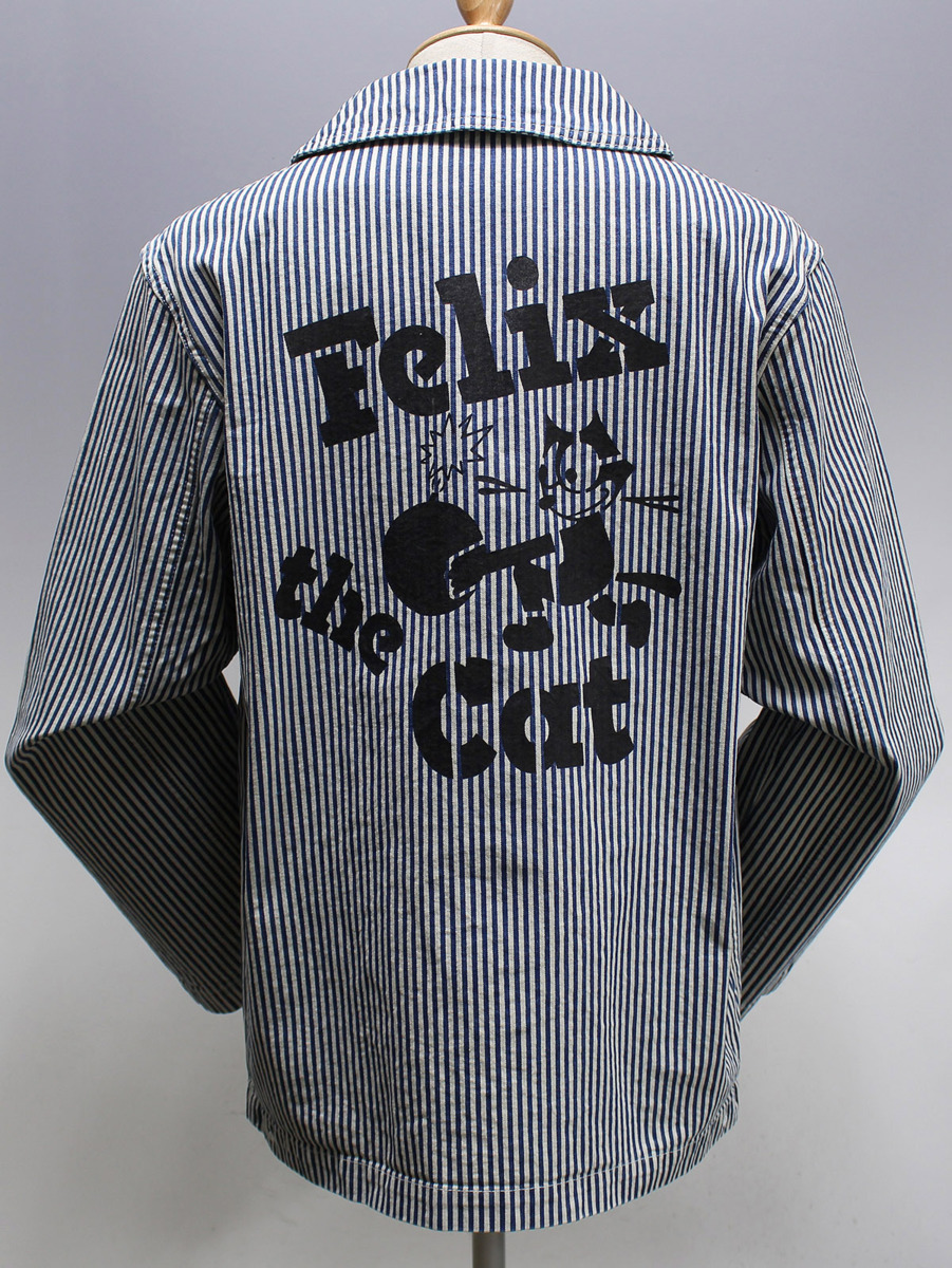 TOYS McCOY トイズマッコイ Navy Coverall Hickory Striped “FELIX THE CAT” / ヒッコリーカバーオール TMJ2004 新品未使用 size 40拍卖