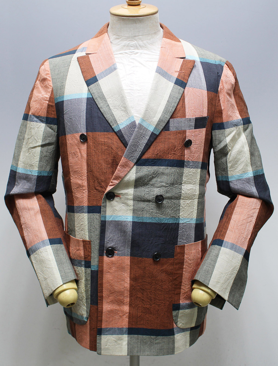 KENNETH FIELD ケネスフィールド Sports Coat New Double brest / スポーツコート ニューダブルブレスト 未使用品 オレンジ size 38拍卖