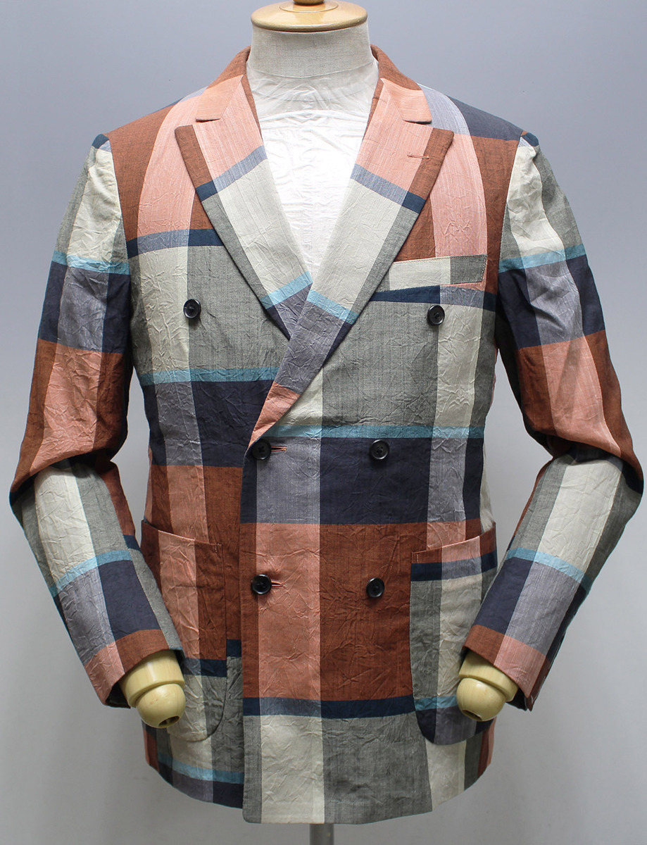 KENNETH FIELD ケネスフィールド Sports Coat New Double brest / スポーツコート ニューダブルブレスト 未使用品 オレンジ size 36拍卖