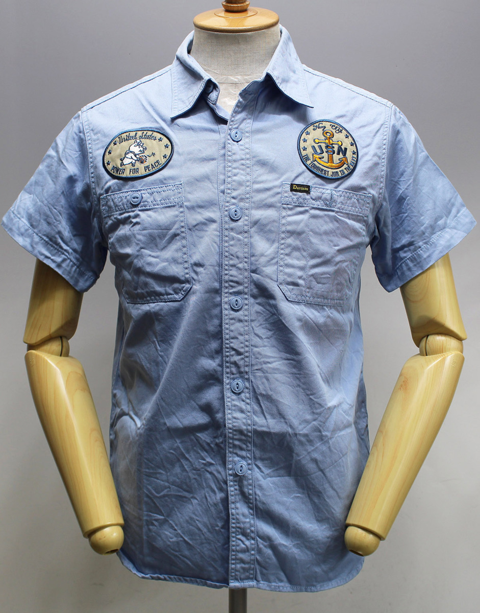 Studio D'artisan ステュディオダルチザン Lot 5561 半袖ワークシャツ “MISSOURI” サックス size M / ミズーリ拍卖