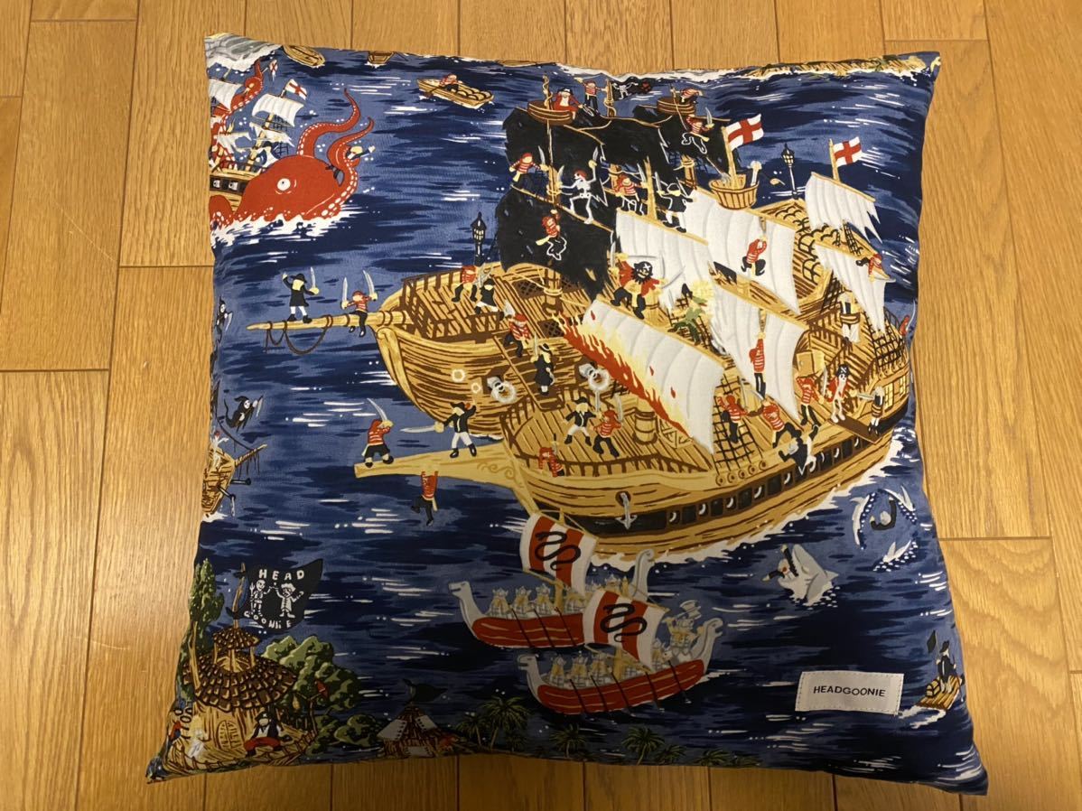 完売 headgoonie ヘッドグーニー クッションカバー クッション付き 未使用 PIRATES ILAND CUTION 海戦アロハ拍卖