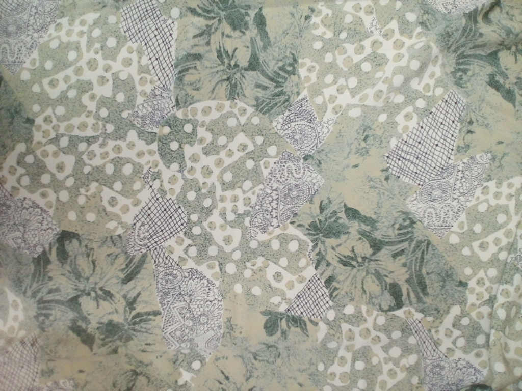 87幅110cm×125cm※布生地※幾何学模様※薄グリーン系※洋裁※手芸※インテリア※洋服作りに※小物作りに※雑貨作りに拍卖