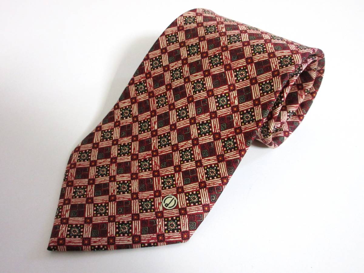 ダンヒル Dunhill シルク ネクタイ エンジ系 yg448拍卖