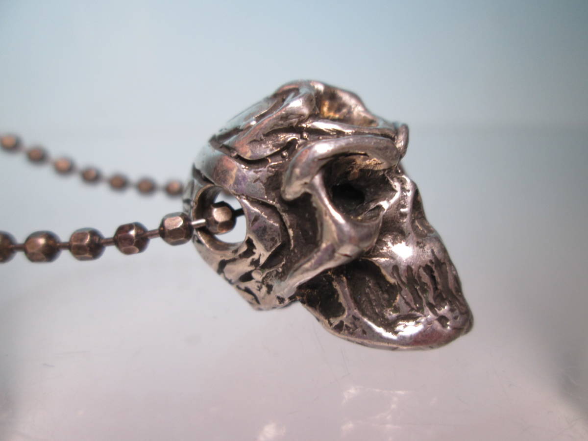 ☆Folli Follie フォリフォリ SILVER スカルプ ドクロのペンダント&ネックレス 23,66g 骸骨拍卖