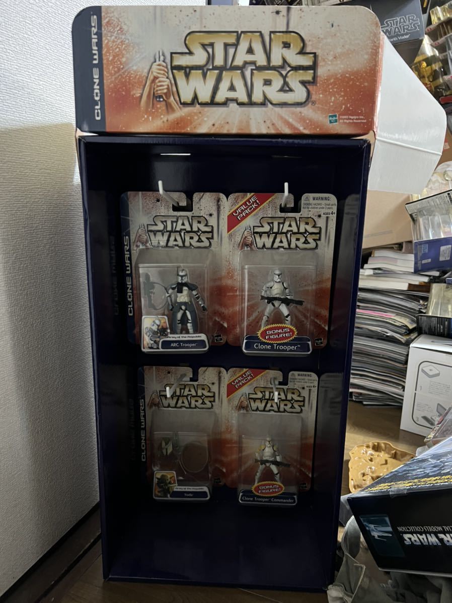 スターウォーズ クローンウォーズ バリューパック全3種&専用ディスプレイ/ベイダーR2C-3POルークソロレイアチューバッカボバマンダロリアン拍卖