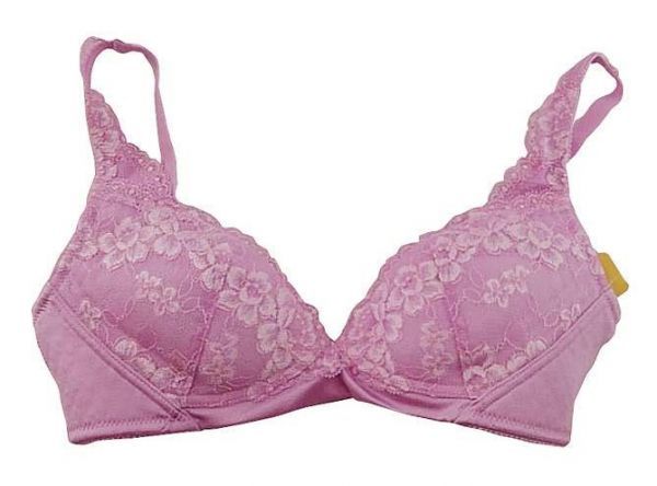 SI6446◇ 新品 ブラジャー キルティングシートで脇スッキリ パッド入り 花柄レース 肩紐調節可 A75 パステルライラック 送料 350円拍卖