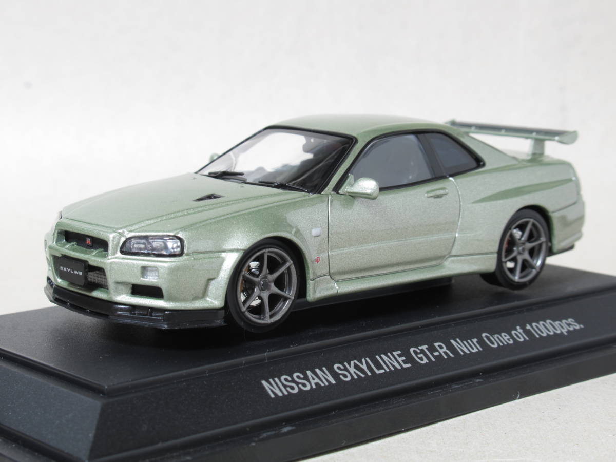 1/43 ニッサン スカイライン GT-R R34 V-スペック Ⅱ ニュル ミレニアムジェイド拍卖