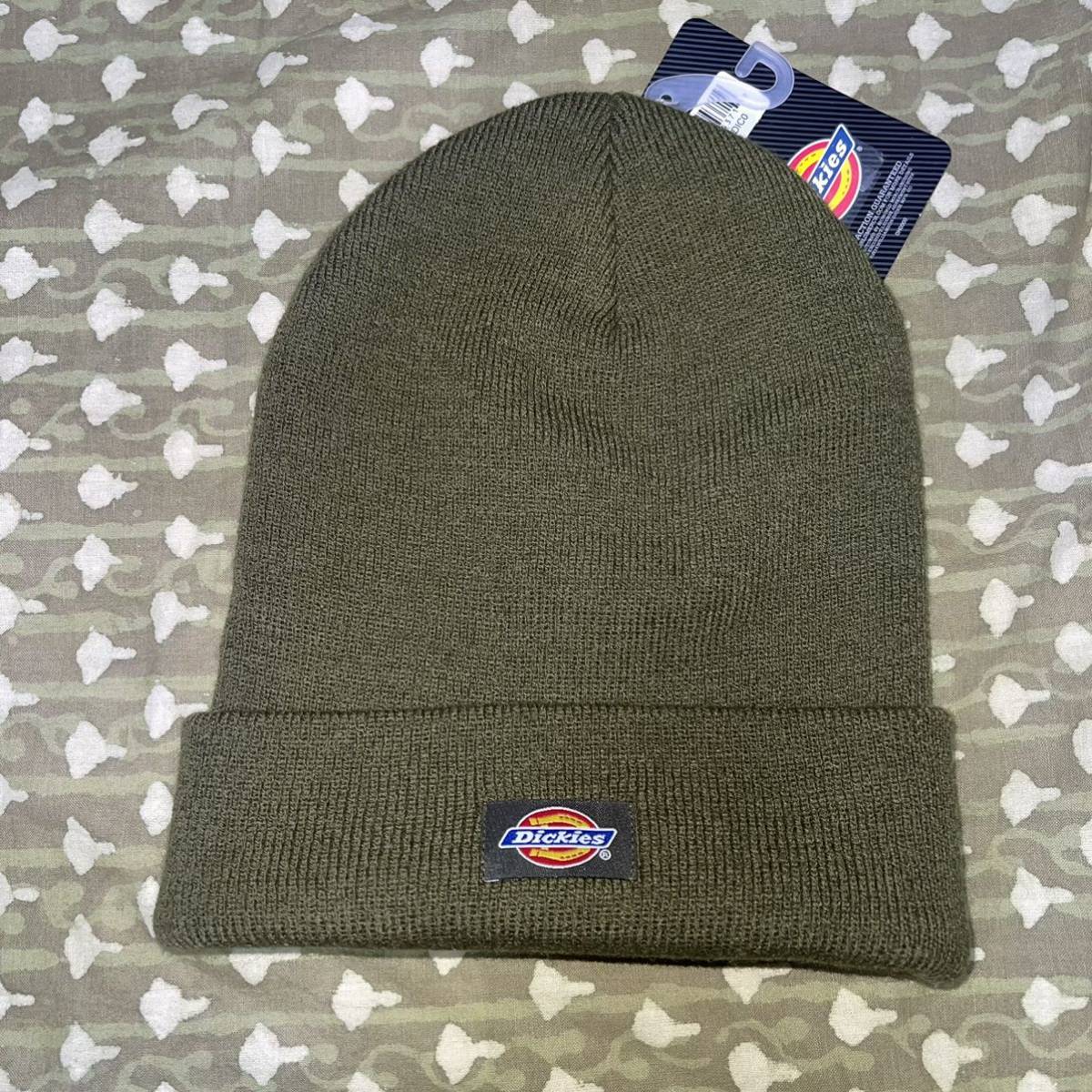 【特価】 Dickies ディッキーズ ニット帽 新品タグ付き カーキ拍卖