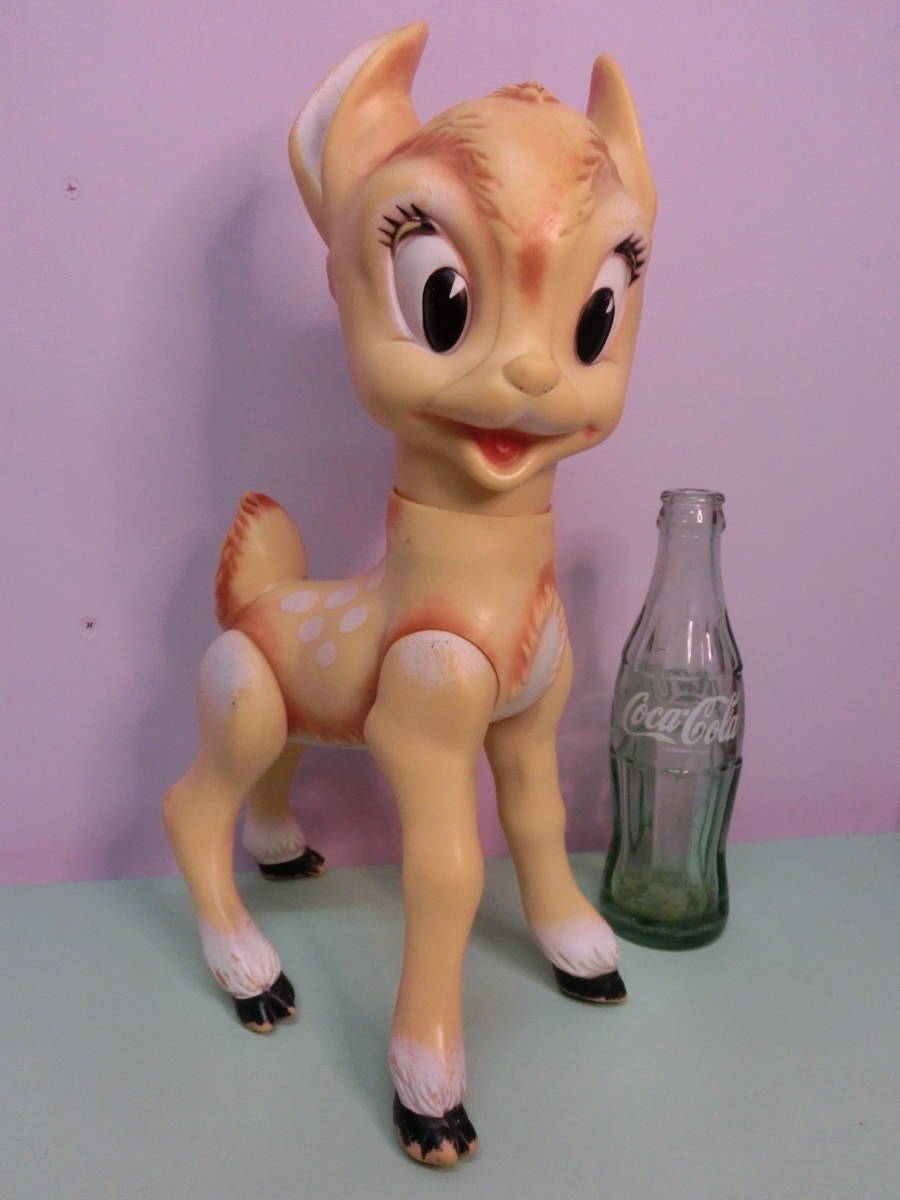 ディズニー バンビ◆60’s ビンテージ ラバードール人形 BIG 37㎝ VINTAGE RUBBER DOLL ソフビ フィギュア DISNEY Bambi拍卖