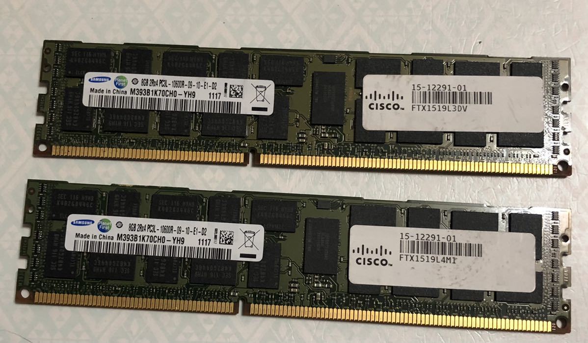 SAMSUNG 16GB(8GB x2)2Rx4 PC3L -10600R-09-10-E1-D2拍卖