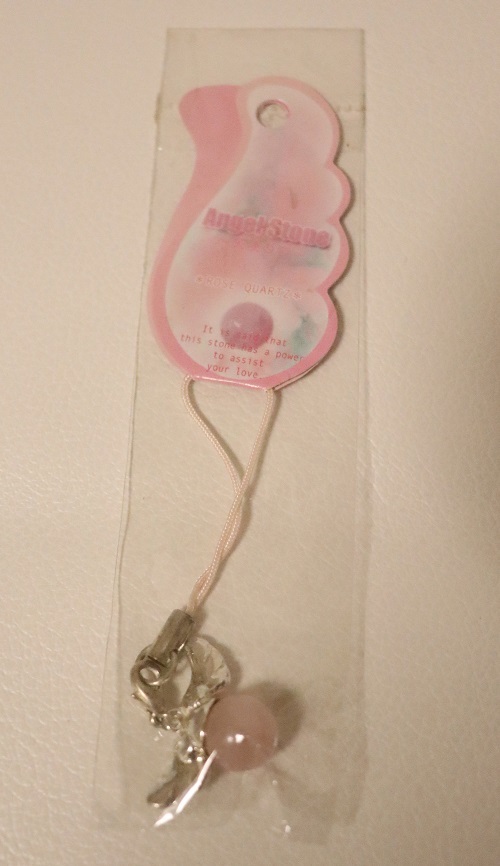 恋愛運上昇 未使用品★エンジェル ストーン★ローズクオーツ★天使の羽とローズクオーツのパワーストーン★横幅は約2.5cm拍卖