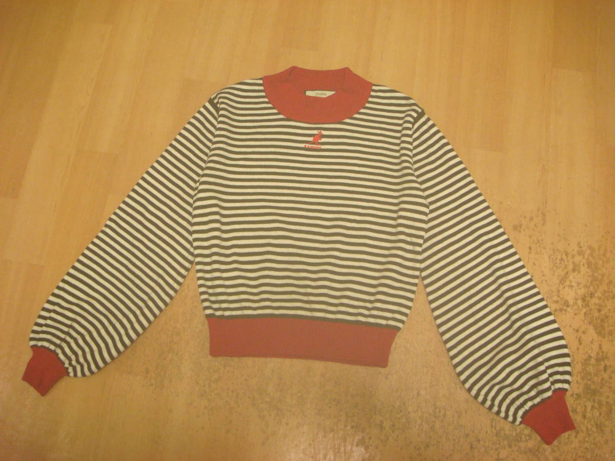 ジュエティ×カンゴール コラボ バイカラー バルーン袖 ボーダー カンガルー刺繍 ニット 美品 拍卖