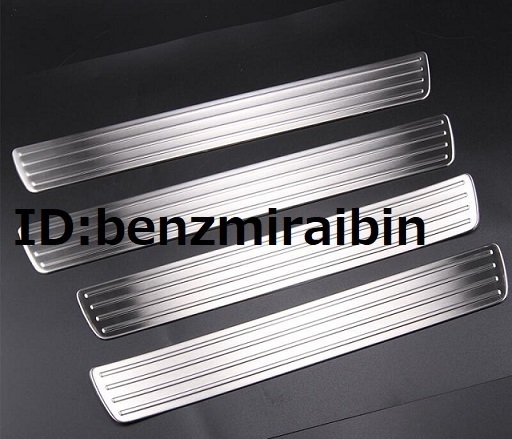 ベンツ Benz GL W166X166 2013-2016 AMG ドア エントランス ガード スカッフ プレート 4枚 シルバー拍卖