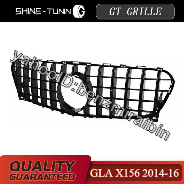 ブラックMB GLA GT GTR GRILLE GLA180 GLA200 GLA250 GLA45 GLA CLASS 2014-16 ABSX156メッシュに適したフロントグリル拍卖