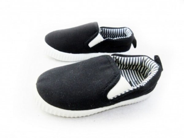 1円~AL611新品AAAスリッポン/ベビースニーカー12㌢黒kids拍卖