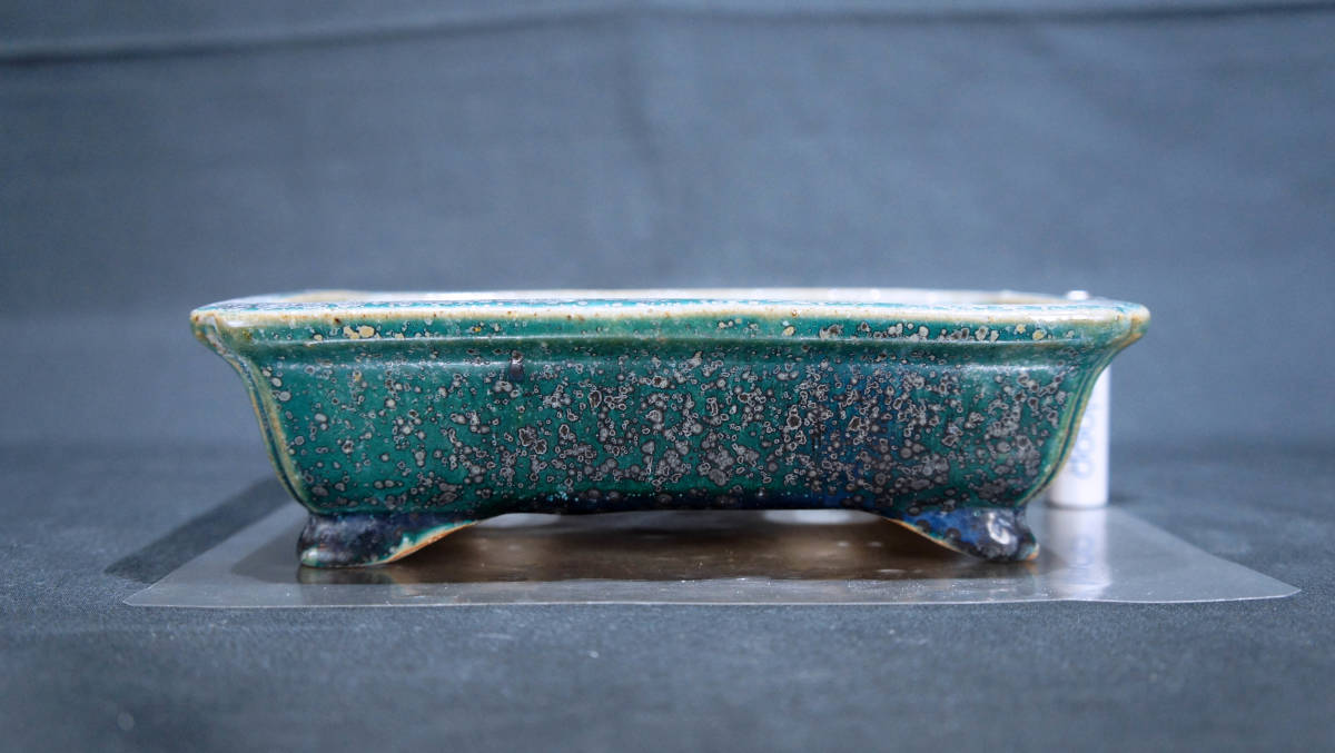 鴻陽 盆栽鉢 奥行14.2cm 横幅17.7cm 高さ5cm拍卖