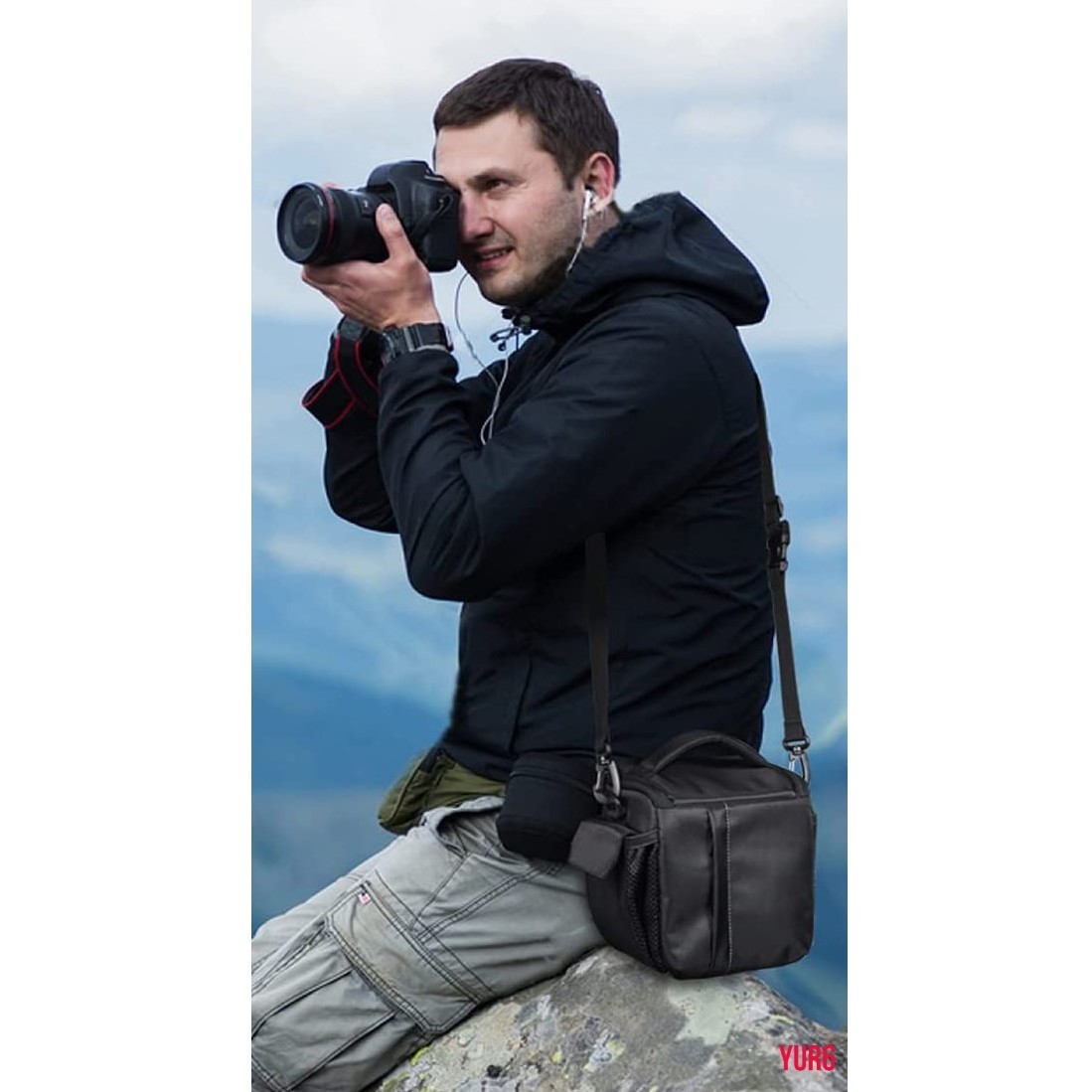 カメラバッグ ショルダー 手提げ 腰掛け 肩掛け 3WAY 衝撃吸収クッション 間仕切り 耐摩耗性 防水性 撥水加工 普段使い 旅行 ブラック拍卖