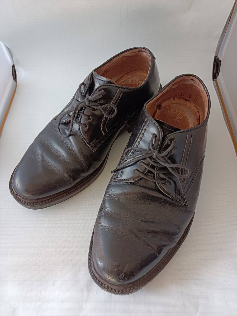 ■匿名配送 使い込み済 革靴 中古品 黒 24cm 24EEE メンズ 男性 経年劣化 劣化 エイジング ブラック 傷 使用感 へたれ有り 撮影等にも拍卖