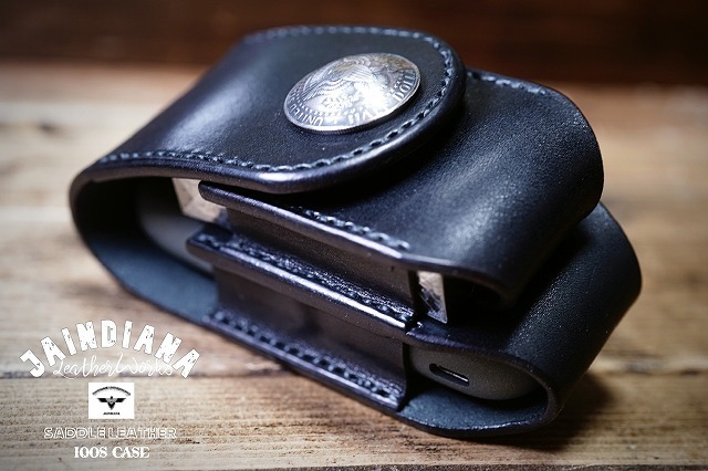 iQOS ILUMA ハンドメイド サドルレザー アイコスイルマ ケース オールブラックB拍卖