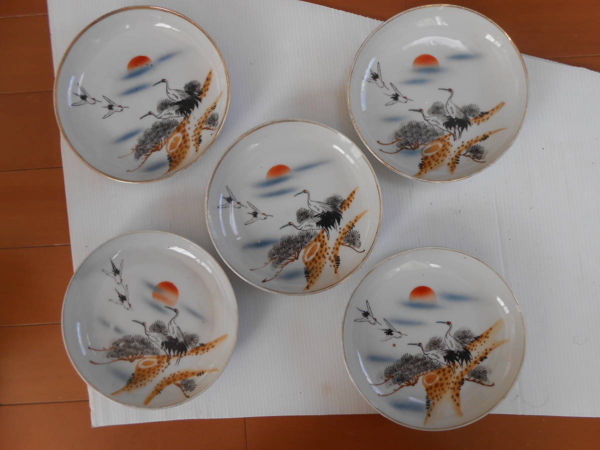 【送料無料】骨董皿、5枚セット、骨董収集家所有品拍卖