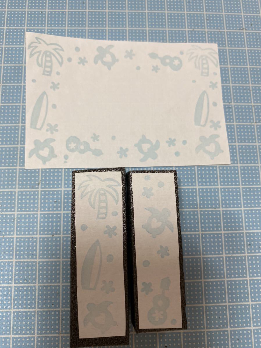 消しゴムはんこ ハワイアン カメ ポストカード拍卖