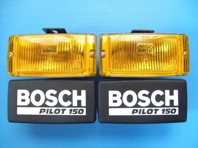 当時物 新品 BOSCH150 角型 18cm フォグランプ H3バルブ ボッシュ 旧車 昭和 角形 オフロード イエローレンズ ライトカバー付き 補助灯 sub拍卖