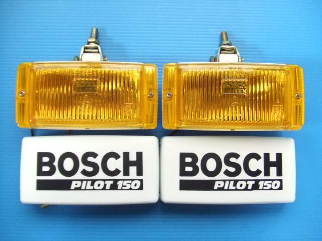 当時物 白ボディ BOSCH150 角型 18cm フォグランプ H3バルブ ボッシュ 旧車 昭和 角形 オフロード トラック イエローレンズ 新品 sub 1拍卖